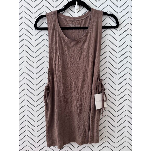 NWT Beyond Yoga Brown Sleeveless Side Tie Workout Top Size Medium - Picture 1 of 8
